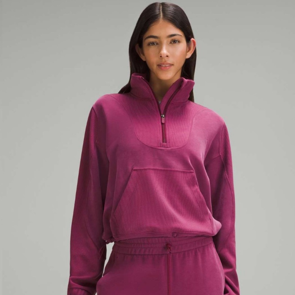 Lululemon brushed softstreme ribbed half zip